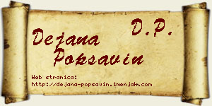 Dejana Popsavin vizit kartica